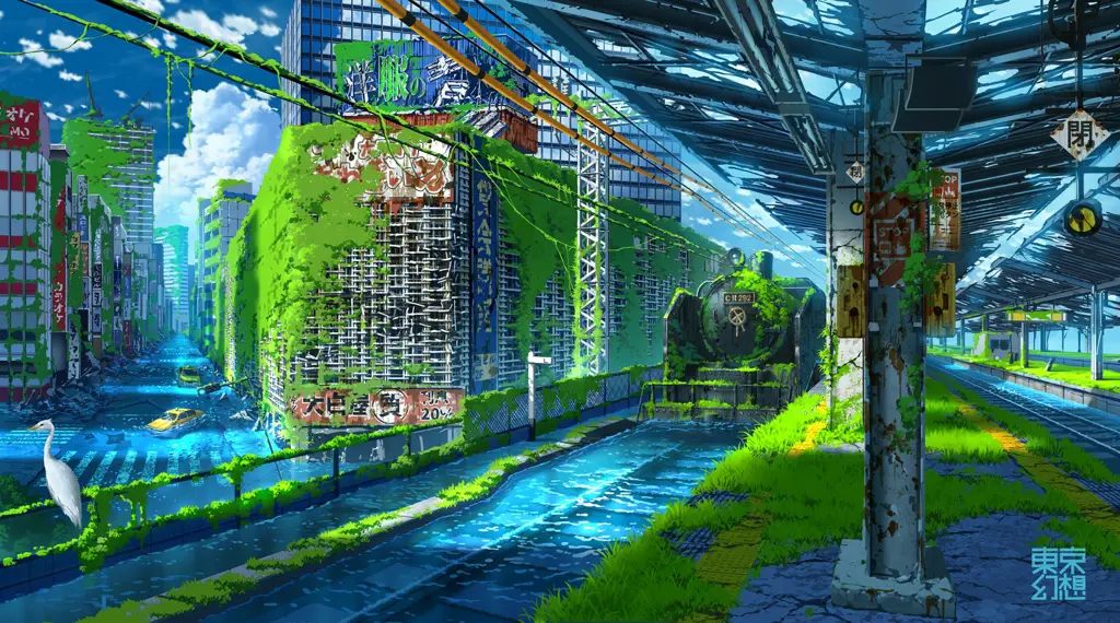 Dunia yang hancur dalam Shuumatsu no Harem Pemandangan pasca-apokaliptik dalam anime