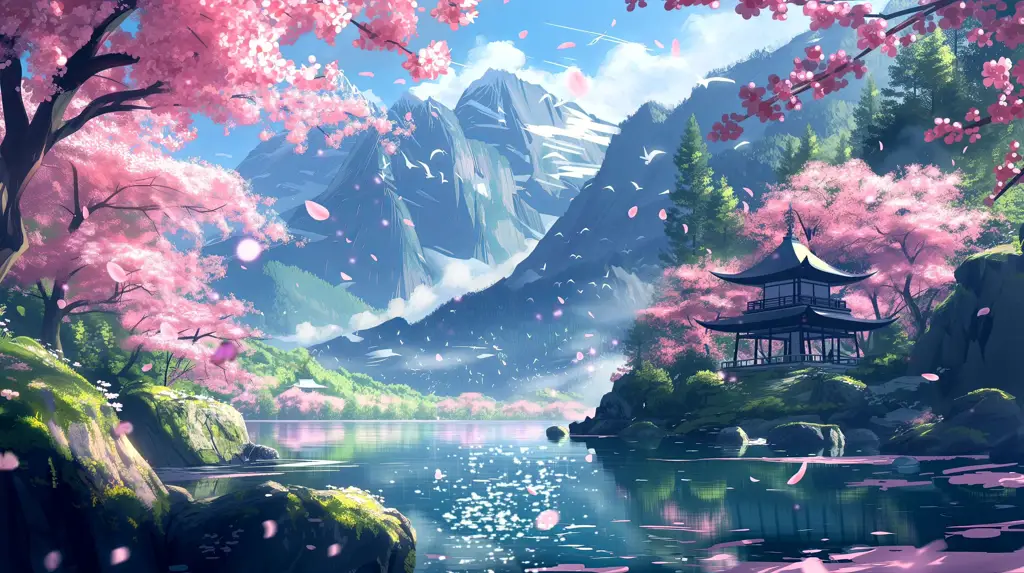 Pemandangan dunia fantasi yang indah Gambar pemandangan dunia fantasi dalam anime Tondemo Skill de Isekai Hourou Meshi