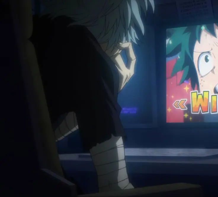 Gambar orang menonton anime di televisi