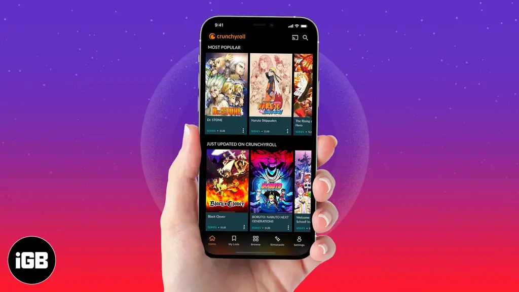 Menikmati Anime di Ponsel Seseorang sedang menonton anime di ponselnya