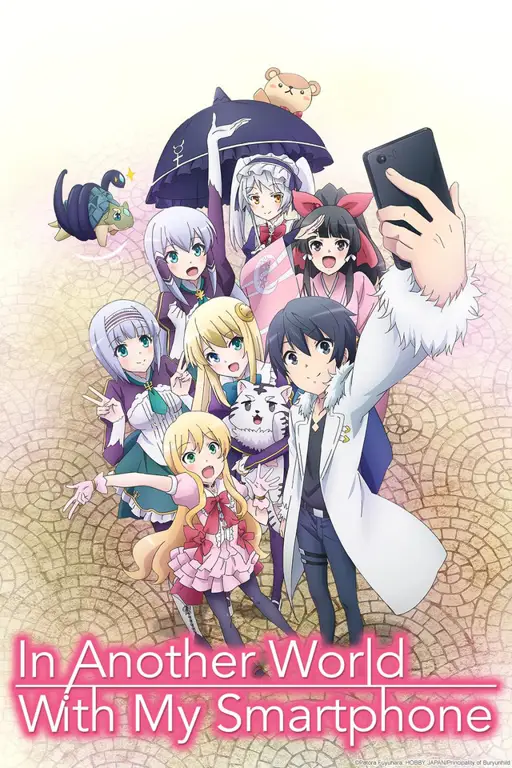 Seseorang menonton anime di smartphone