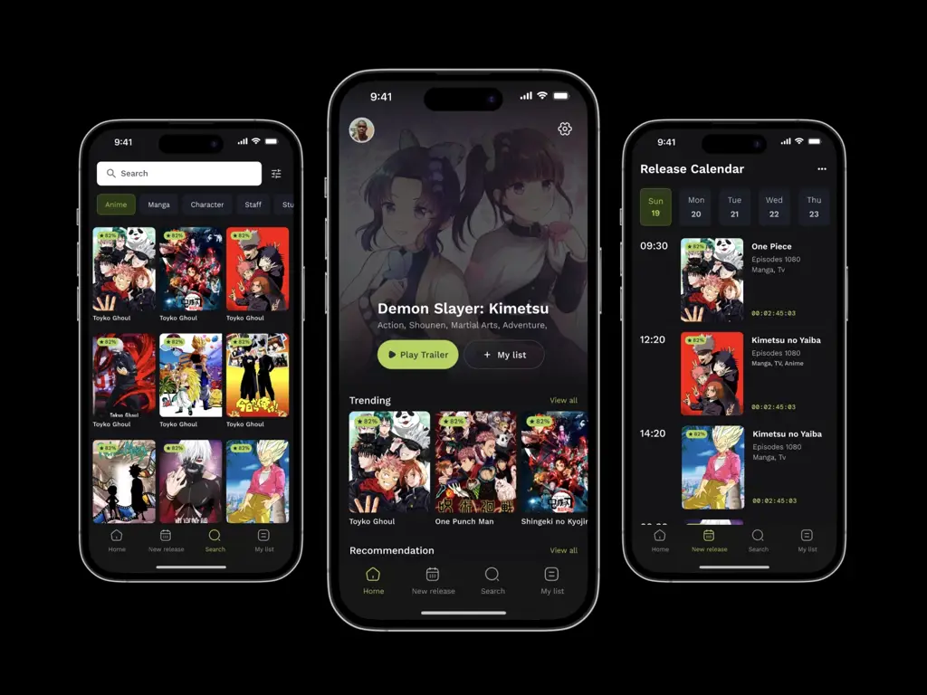 Gambar antarmuka situs streaming anime