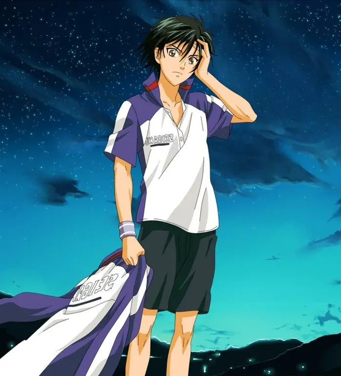 Ryoma Echizen, pemain tenis jenius Gambar Ryoma Echizen, karakter utama di anime Prince of Tennis