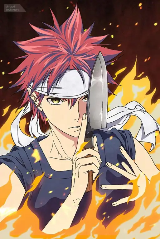 Petualangan Soma di Totsuki Culinary Academy Soma Yukihira, karakter utama Shokugeki no Soma