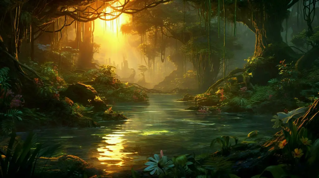 Pemandangan indah dan fantastis dari dunia anime