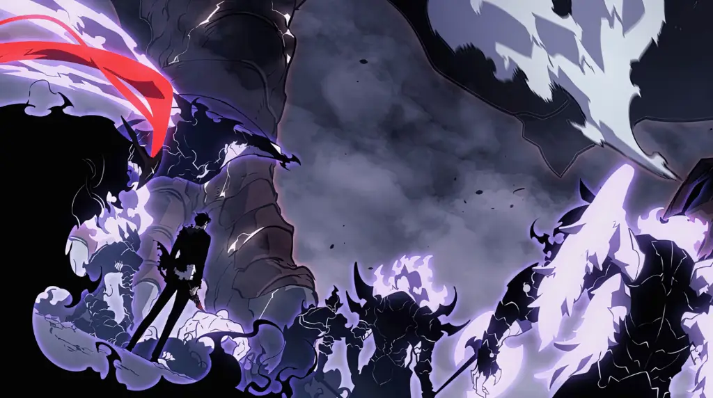 Adegan aksi dalam anime Solo Leveling